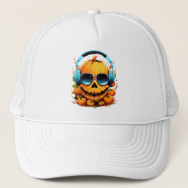 Halloween splash kleur pompoen trucker pet