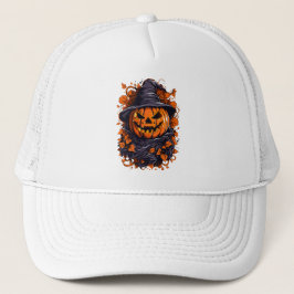 Halloween splash kleur pompoen trucker pet