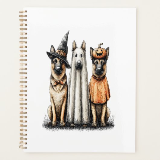 Halloween Spoken Duitse Herdershond Planner (Voorkant)