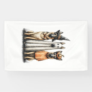 Halloween Spoken Duitse Herdershond Spandoek