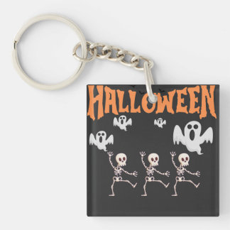 Halloween-spoken en dansende skeletten sleutelhanger