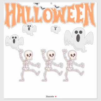 Halloween-spoken en dansende skeletten sticker
