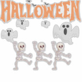 Halloween-spoken en dansende skeletten sticker (Voorkant)