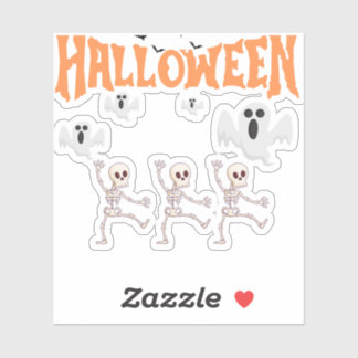 Halloween-spoken en dansende skeletten sticker