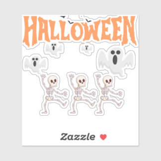 Halloween-spoken en dansende skeletten sticker