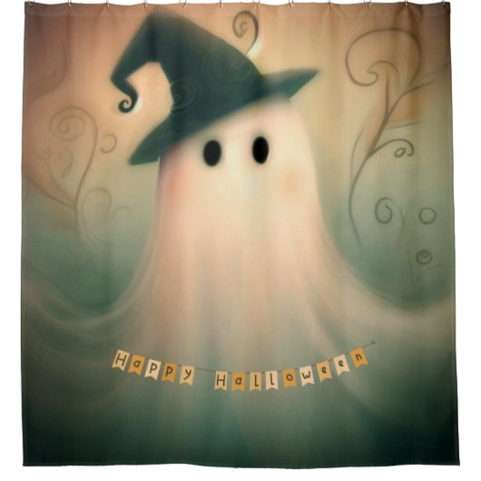 Halloween/Spoken/Fall/Whimsisch ornament Douchegordijn (Voorkant)