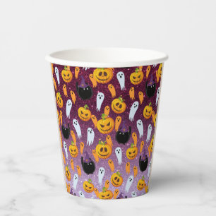 Halloween Spoken Glitterpatroon Papieren Bekers