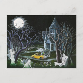 Halloween, spoken, haunted, huis, mansie briefkaart