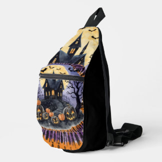 Halloween,Spoken Huis, Enge Pompoenen,Vleermuizen Sling Bag