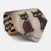 Halloween, Spoken Huis , Zwarte Kat Stropdas (Opgerold)
