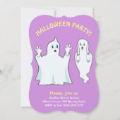 Halloween-spoken in Paars Uitnodiging (Voorkant)