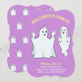 Halloween-spoken in Paars Uitnodiging