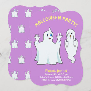 Halloween-spoken in Paars Uitnodiging