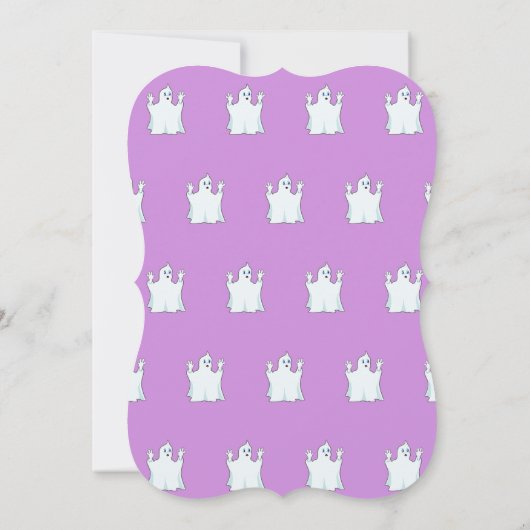 Halloween-spoken in violette uitnodiging (Achterkant)