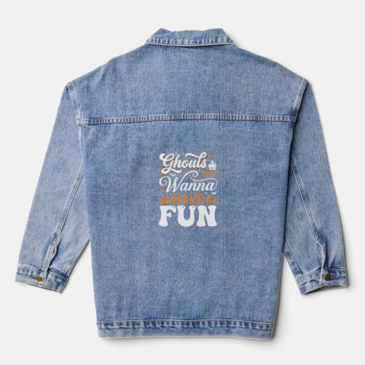 Halloween-spoken Just Wanna Have Fun Design_1 Denim Jacket (Achterkant)