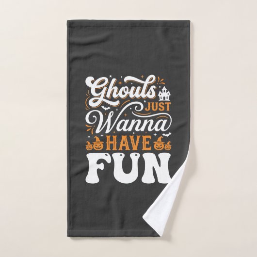 Halloween-spoken Just Wanna Have Fun Design_1 Handdoek (Handdoek)