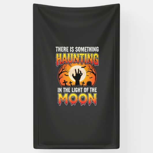 Halloween Spoken Maan Kerkhof Horror Spandoek (Verticaal)