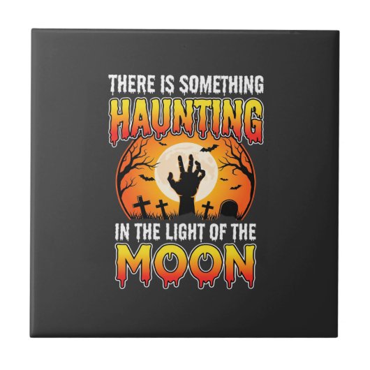 Halloween Spoken Maan Kerkhof Horror Tegeltje (Voorkant)