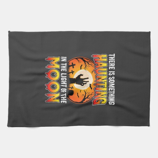 Halloween Spoken Maan Kerkhof Horror Theedoek (Horizontaal)