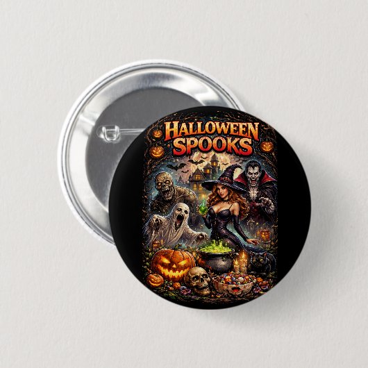 Halloween Spoken Ronde Button 5,7 Cm (Voorkant /achterkant)