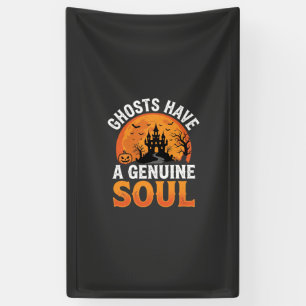 Halloween-spoken Verschijnen Met Een Echte Ziel-on Spandoek