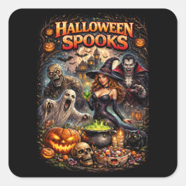 Halloween Spoken Vierkante Sticker
