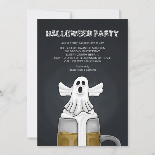 Halloween Spokenfeest Kaart (Voorkant)