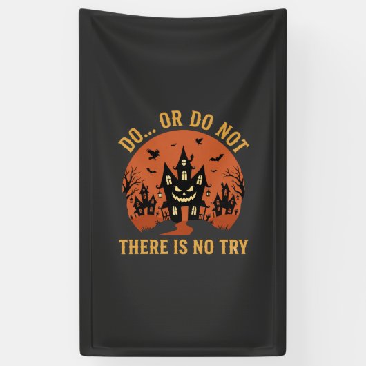 Halloween Spokenhuis Doe Wel Of Niet Spandoek (Verticaal)