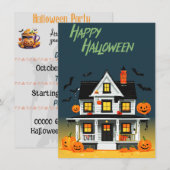 Halloween Spokenhuis Feest Kaart (Voorkant / Achterkant)