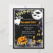 Halloween Spokenhuis Feest Uitnodiging (Voorkant)