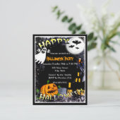 Halloween Spokenhuis Feest Uitnodiging (Staand voorkant)