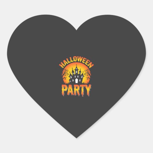 Halloween Spokenhuis Feest Vector Hart Sticker (Voorkant)