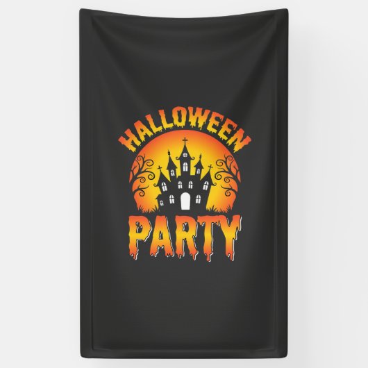 Halloween Spokenhuis Feest Vector Spandoek (Verticaal)