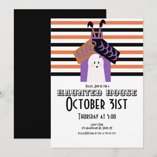 Halloween Spokenhuis Geest Heks Feest Kaart (Voorkant / Achterkant)