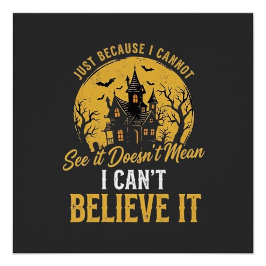 Halloween Spokenhuis Geloof Het Ontwerp_1 Perfect Poster (Voorkant)