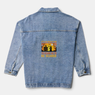 Halloween Spokenhuis Heks Bang Maak Quote Denim Jacket