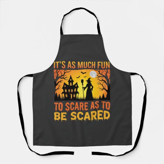 Halloween Spokenhuis Heks Bang Maak Quote Schort (Voorkant)