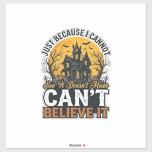 Halloween Spokenhuis Kan Het Niet Geloven Vintage Sticker