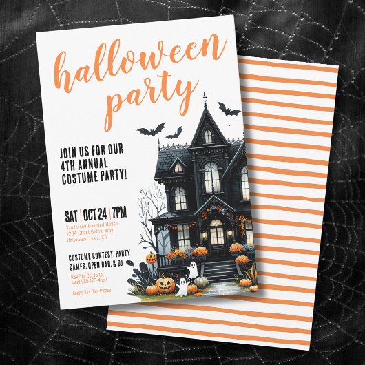 Halloween Spokenhuis Kostuumfeest Kaart