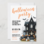 Halloween Spokenhuis Kostuumfeest Kaart (Voorkant)