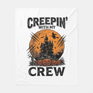 Halloween Spokenhuis Kruipen Met Mijn Bemanning T- Fleece Deken