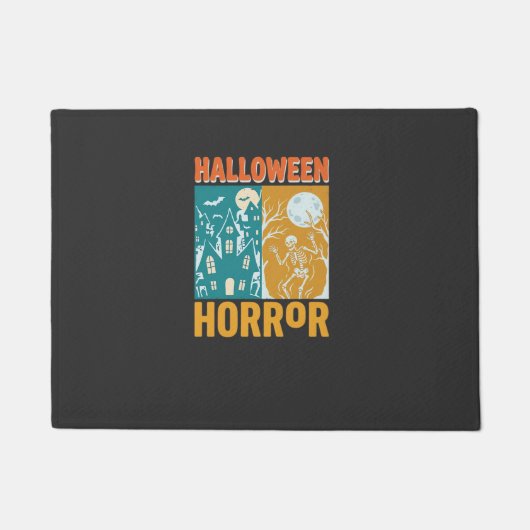 Halloween Spokenhuis Maan Skelet Ontwerp_1 Deurmat (Voorkant)