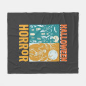 Halloween Spokenhuis Maan Skelet Ontwerp_1 Fleece Deken (Voorkant (Horizontaal))