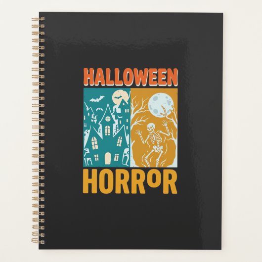 Halloween Spokenhuis Maan Skelet Ontwerp_1 Planner (Voorkant)