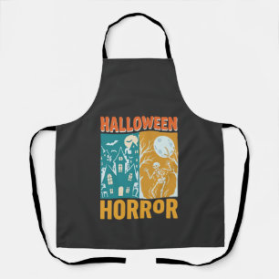 Halloween Spokenhuis Maan Skelet Ontwerp_1 Schort