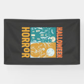 Halloween Spokenhuis Maan Skelet Ontwerp_1 Spandoek (Horizontaal)
