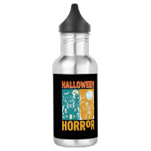 Halloween Spokenhuis Maan Skelet Ontwerp_1 Waterfles (Links)