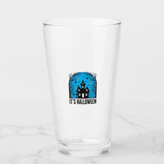 Halloween Spokenhuis Maan Vintage Gravure Des Glas (Voorkant)