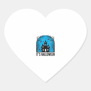Halloween Spokenhuis Maan Vintage Gravure Des Hart Sticker