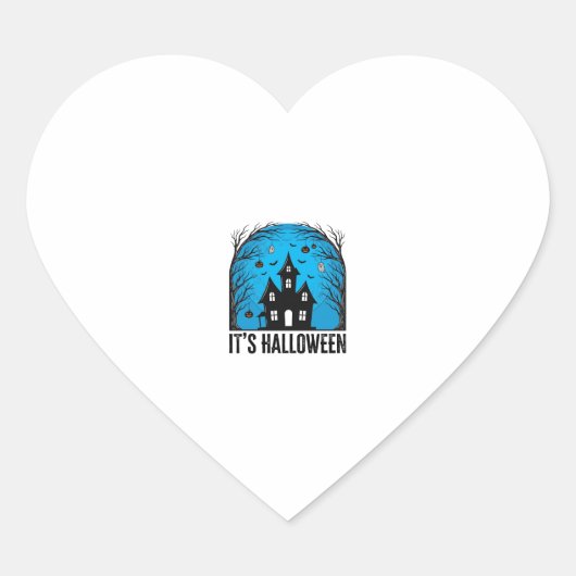 Halloween Spokenhuis Maan Vintage Gravure Des Hart Sticker (Voorkant)